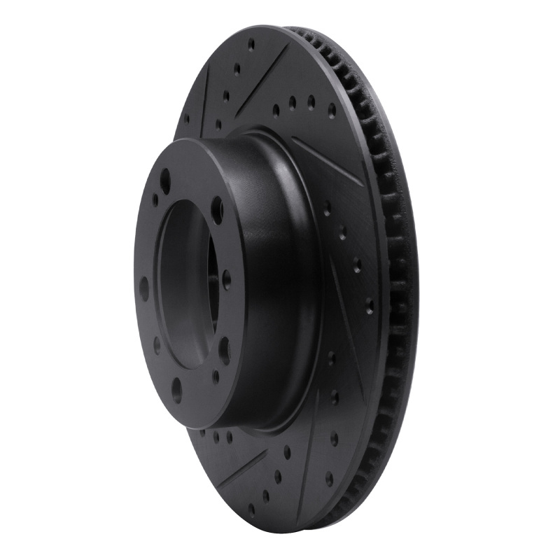 Porsche Boxster Brake Rotor (1) - Front Left - R1 Concepts - Drilled & Slotted - Black - `97-`04